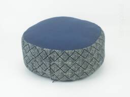 Hill Tribe Indigo Zafu Meditation Cushion, Organic Kapok Filled Ottoman Pouf