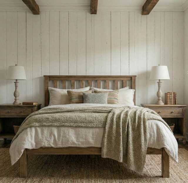 Chunky Solid Wood Bed Frame - The True Grain Low Footend Rustic Farmhouse Wooden UK Double, King, Super King Handmade Bespoke - image 1
