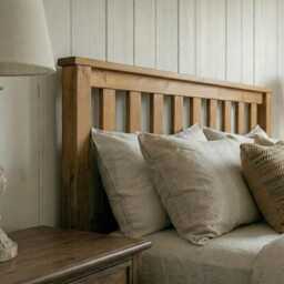Chunky Solid Wood Bed Frame - The True Grain Low Footend Rustic Farmhouse Wooden UK Double, King, Super King Handmade Bespoke - thumbnail 3