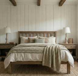 Chunky Solid Wood Bed Frame - The True Grain Low Footend Rustic Farmhouse Wooden UK Double, King, Super King Handmade Bespoke