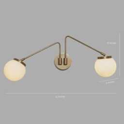 Mid Century Modern Italian Style Glass Dome Swing & Adjustable Brass Wall Sconce Sputnik Fixture For Bedroom Living Room Minimalist Light - thumbnail 3