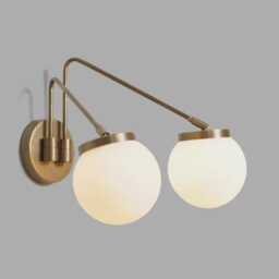 Mid Century Modern Italian Style Glass Dome Swing & Adjustable Brass Wall Sconce Sputnik Fixture For Bedroom Living Room Minimalist Light - thumbnail 2
