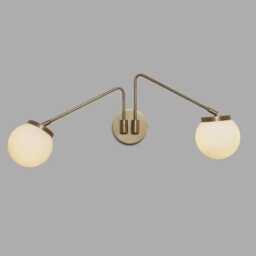 Mid Century Modern Italian Style Glass Dome Swing & Adjustable Brass Wall Sconce Sputnik Fixture For Bedroom Living Room Minimalist Light - thumbnail 1