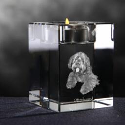 Otterhound, Crystal Candlestick With Dog, Souvenir, Decoration, Limited Edition, Collection - thumbnail 2