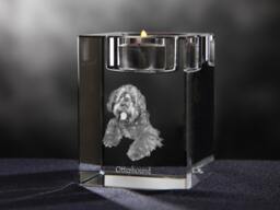 Otterhound, Crystal Candlestick With Dog, Souvenir, Decoration, Limited Edition, Collection - thumbnail 1