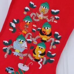 Ready To Ship/Holiday Birds Felt Christmas Stocking/ Personalized Birds/ /Ready Ship - thumbnail 4