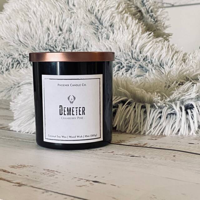 Demeter, Cranberry, Pine, Musk Scent All Natural Wood Wick Soy Candle, Eco Friendly, Recycled Bottle - image 1