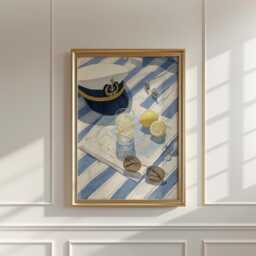 Nautical Summer Poster, Coastal Still Life Print, Beach Wall Art - thumbnail 2