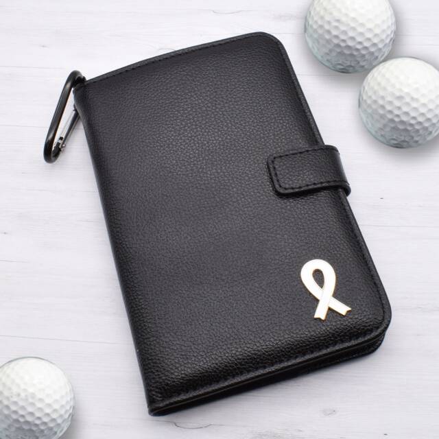 White Ribbon Design - Personalised Leatherette Golf Organiser Complete With Divot Repairer, Marker, Tees, Scorecard & Pencils - image 1