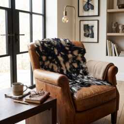 Genuine Premium Pattern Goat Skin Rug - Natural Animal Hide Throw, Rustic Decor - thumbnail 2