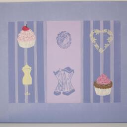 Home-Deco Painting - Acrylic Paint Handmade Creation - Cupcake, Lace, Bustier, Mannequin - thumbnail 3