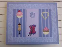 Home-Deco Painting - Acrylic Paint Handmade Creation - Cupcake, Lace, Bustier, Mannequin - thumbnail 1