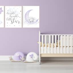 Purple Sheep Nursery Prints Lavender Lamb Wall Art - thumbnail 2