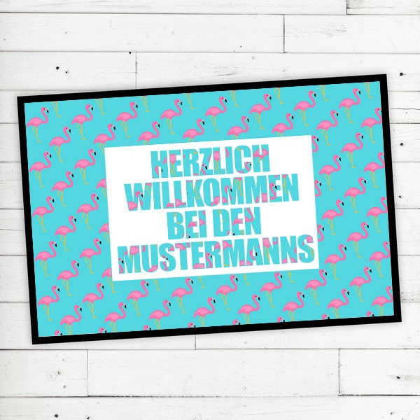 "Dreckspatz?? Doormat ""Flamingo" - image 1