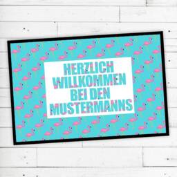 "Dreckspatz?? Doormat ""Flamingo" - thumbnail 1