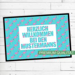 "Dreckspatz?? Doormat ""Flamingo" - thumbnail 2