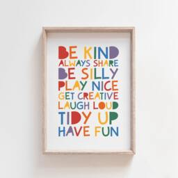 6 Prints, Rainbow Print, Wall Art, Boys Bedroom Girls Nursery Brother Sister Playroom - thumbnail 3