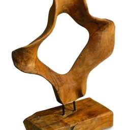 Teak Hoop Sculpture On Root Base 45cm - thumbnail 4