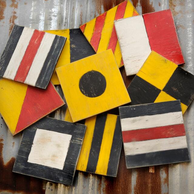 "Individual Nautical Flags Sailing Wooden Wall Art Decor Sizes Available From 12""-24" - image 1