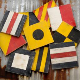 "Individual Nautical Flags Sailing Wooden Wall Art Decor Sizes Available From 12""-24" - thumbnail 1