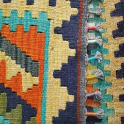 Multicolour Runner Rug, Handmade Artisan Afghan Turkish Scandinavian Navajo Bohemian Flatweave Wool Kilim Rug 190x70 cm - thumbnail 3