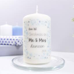 1st Christmas As Mr & Mrs Candle - First & Married Gift - thumbnail 3