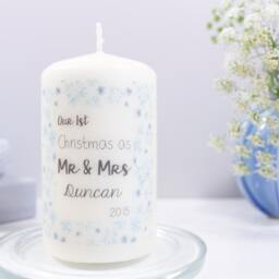 1st Christmas As Mr & Mrs Candle - First & Married Gift - thumbnail 2