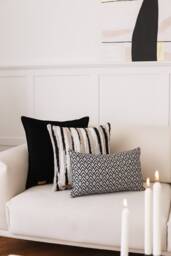 Tufted Jacquard Pillow Cover Hand Woven Style Throw Cushion - 18x18 - thumbnail 1