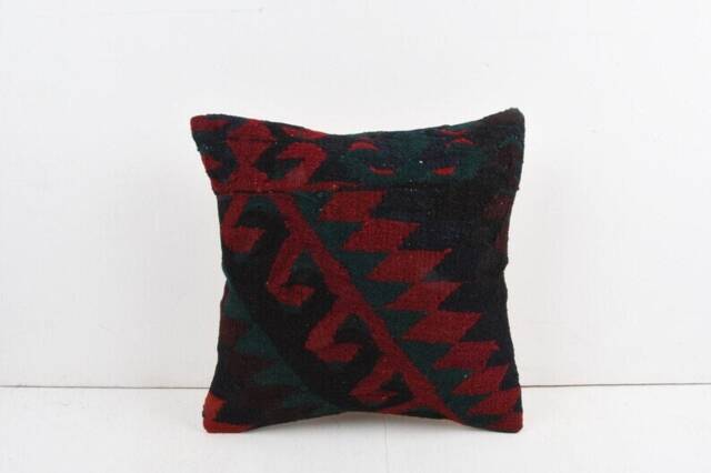Handmade Turkish Kilim Pillow Boho Throw Pillow Cover - 16x16 - image 1