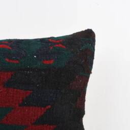 Handmade Turkish Kilim Pillow Boho Throw Pillow Cover - 16x16 - thumbnail 3
