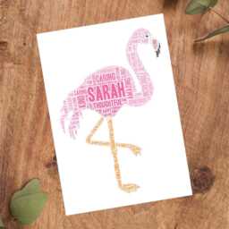 Personalised Flamingo Word Art Print, Present Gift, Custom Wall Framed Picture Poster Nl - thumbnail 3