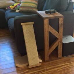 Modern Couch Side Table in Solid Wood With Many Options & Handmade Usa, Couch Arm Drink Surface Table, Farmhouse - thumbnail 3