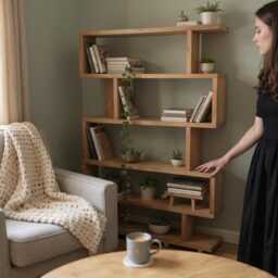 Reclaimed Wood Bookcase/Shelving Unit - Scaffold Furniture-Zigzag - thumbnail 2