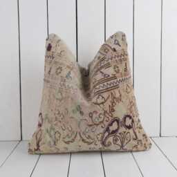 Vintage Turkish Kilim Pillow Cover Bohemian Decor, 16x16 - thumbnail 1