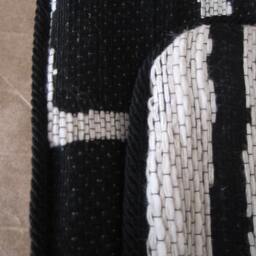 "Etro Silk Cotton Lumbar Pillow Cover, Mod Squares, Black Cream - 14"" X 22" - thumbnail 3
