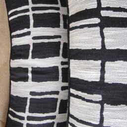 "Etro Silk Cotton Lumbar Pillow Cover, Mod Squares, Black Cream - 14"" X 22" - thumbnail 2