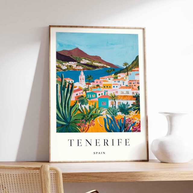Tenerife Travel Poster Spanish Island Art Print - image 1