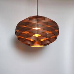Newwood Pendant Light-Oval Woven Light-Walnut-Chandelier-Lighting-Ceiling Light