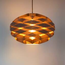 Newwood Pendant Light-Oval Woven Light-Walnut-Chandelier-Lighting-Ceiling Light - thumbnail 3