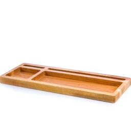 Oak Wood Desk Organizer Tablet & Phone Stand, Valet Tray, Catchall Caddy - thumbnail 4