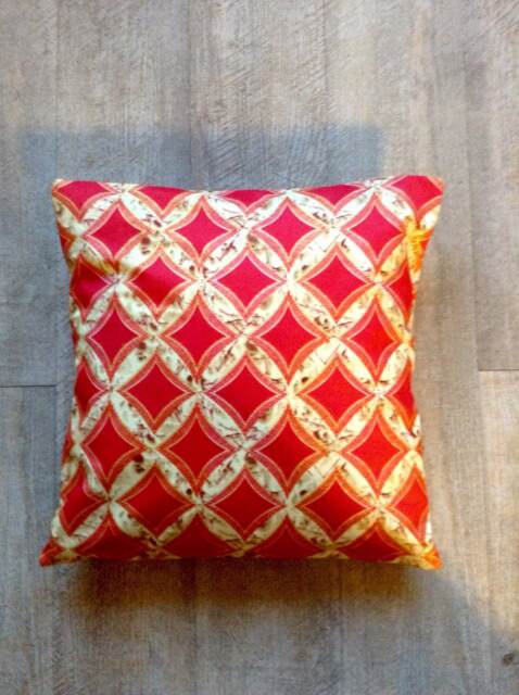 Bag Wit Wax Design Cushion 40cm Side Prints African Coral Gold - image 1