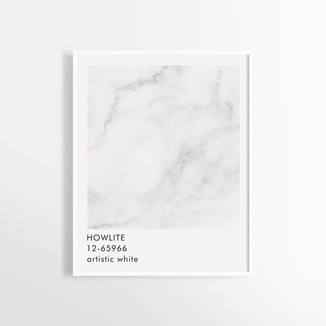 White Howlite Texture Art Print Minimalist Gemstone Photography - image 1