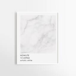 White Howlite Texture Art Print Minimalist Gemstone Photography - thumbnail 1
