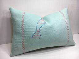 Vintage Kilim Lumbar Pillow, Handwoven Turkish Cushion Cover - 16x24 - thumbnail 1