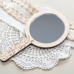 Wooden Hand Mirror, Mirror Made Of Wood, Wood Hand Mirror - thumbnail 2