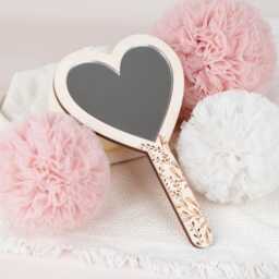 Wooden Hand Mirror, Mirror Made Of Wood, Wood Hand Mirror - thumbnail 1