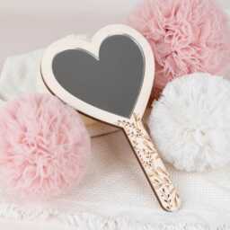 Wooden Hand Mirror, Mirror Made Of Wood, Wood Hand Mirror - thumbnail 3