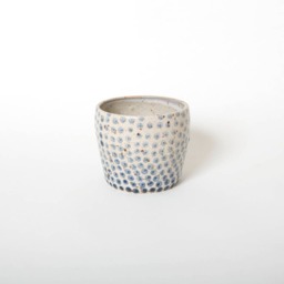 Handmade Polka Dot Ceramic Planter Farmhouse Style Pottery Vase - thumbnail 3