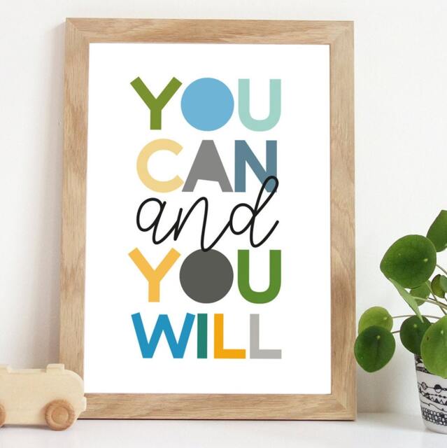 Boys Bedroom Prints, Nursery Motivational Inspirational Decor, Wall Art, Blue & Green Prints - image 1