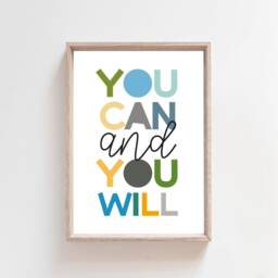 Boys Bedroom Prints, Nursery Motivational Inspirational Decor, Wall Art, Blue & Green Prints - thumbnail 3